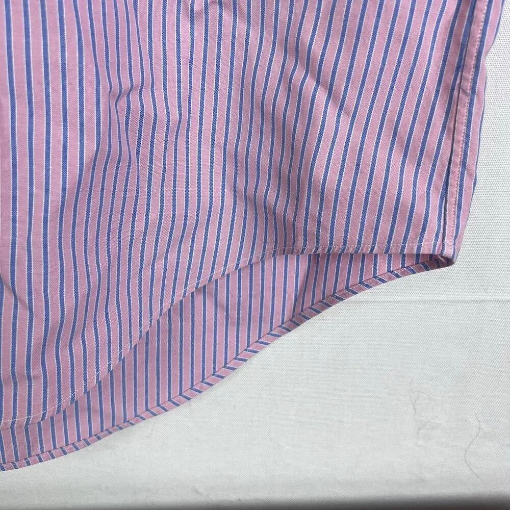 POLO RALPH LAUREN - Yarmouth Blue‎ & Pink Striped Oxford Dress Shirt 16-32